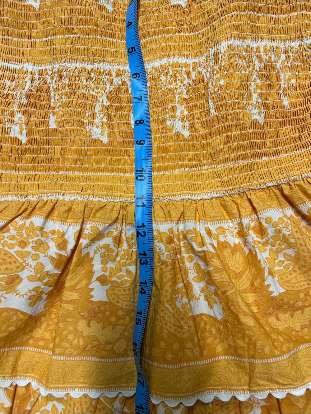 Cleobella Mustard Yellow Tiered Sundress with White Accents sz Small - Picture 6 of 6
